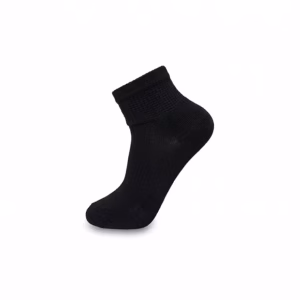 Ankle Black Comfort Fit Cotton Socks with Terry Padding (Men) s250