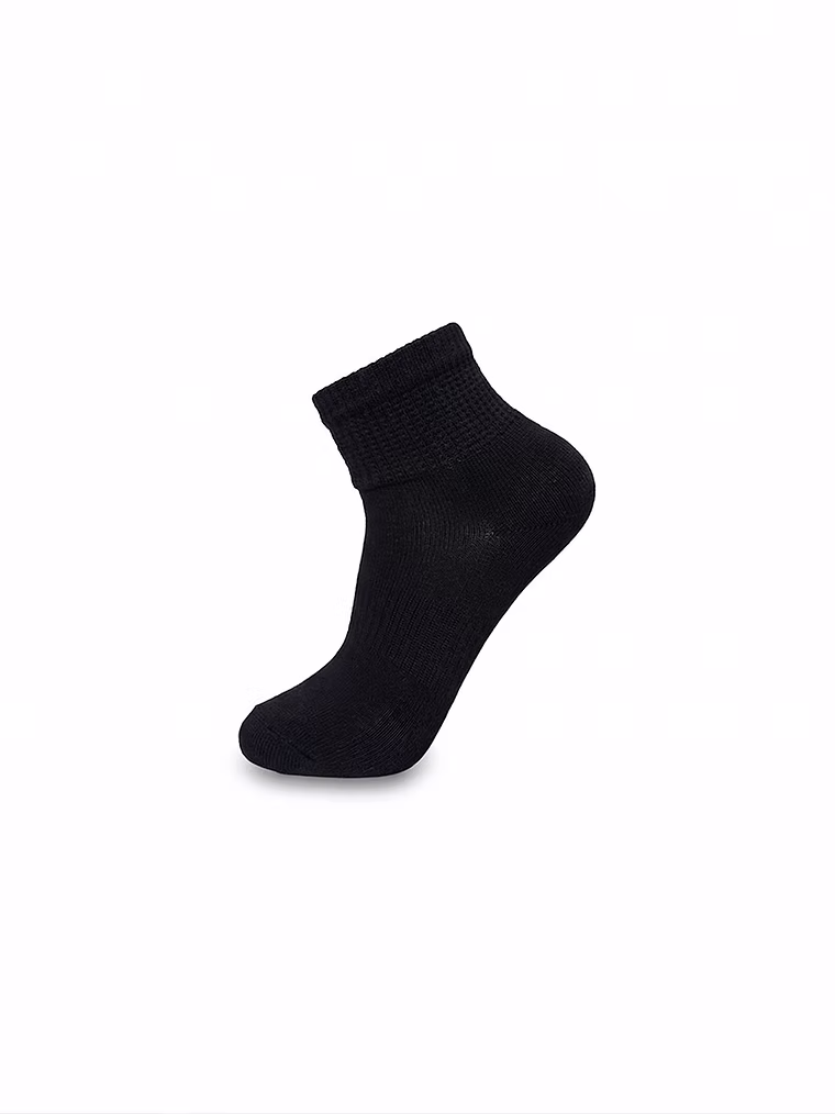 Ankle Black Comfort Fit Cotton Socks with Terry Padding (Men) s250