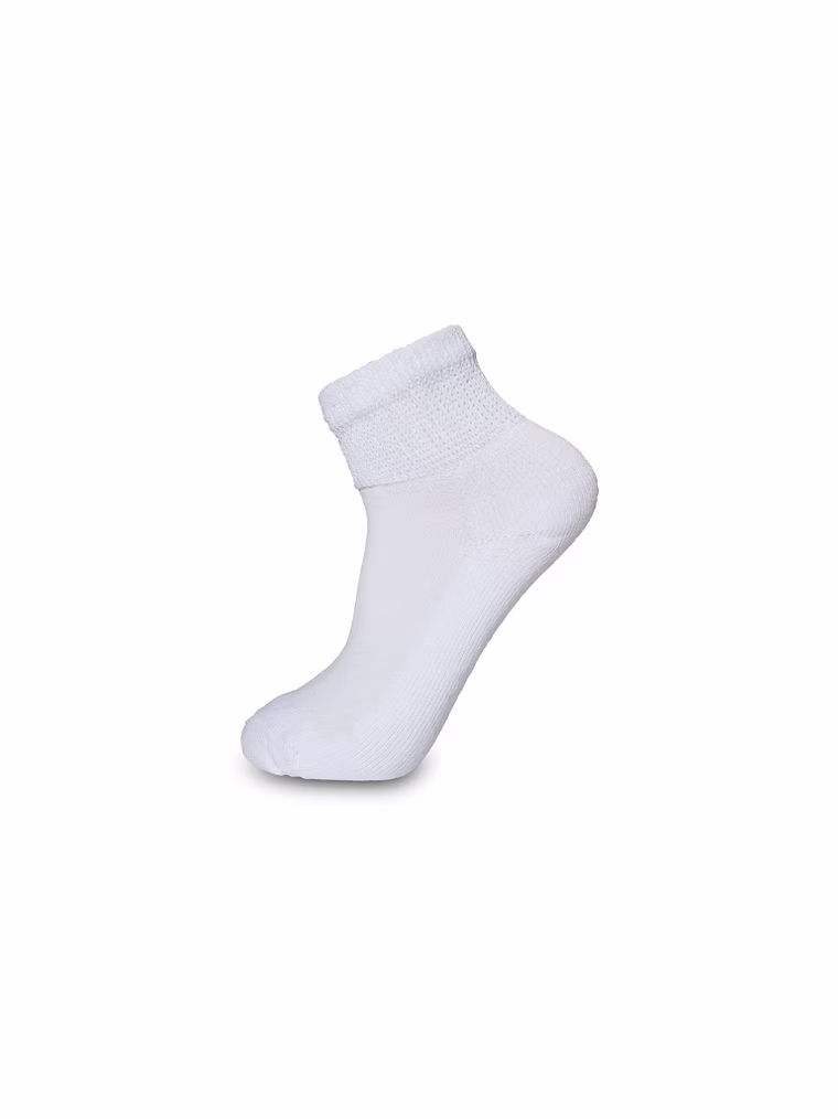 Ankle White Comfort Fit Cotton Socks with Terry Padding (Men's)