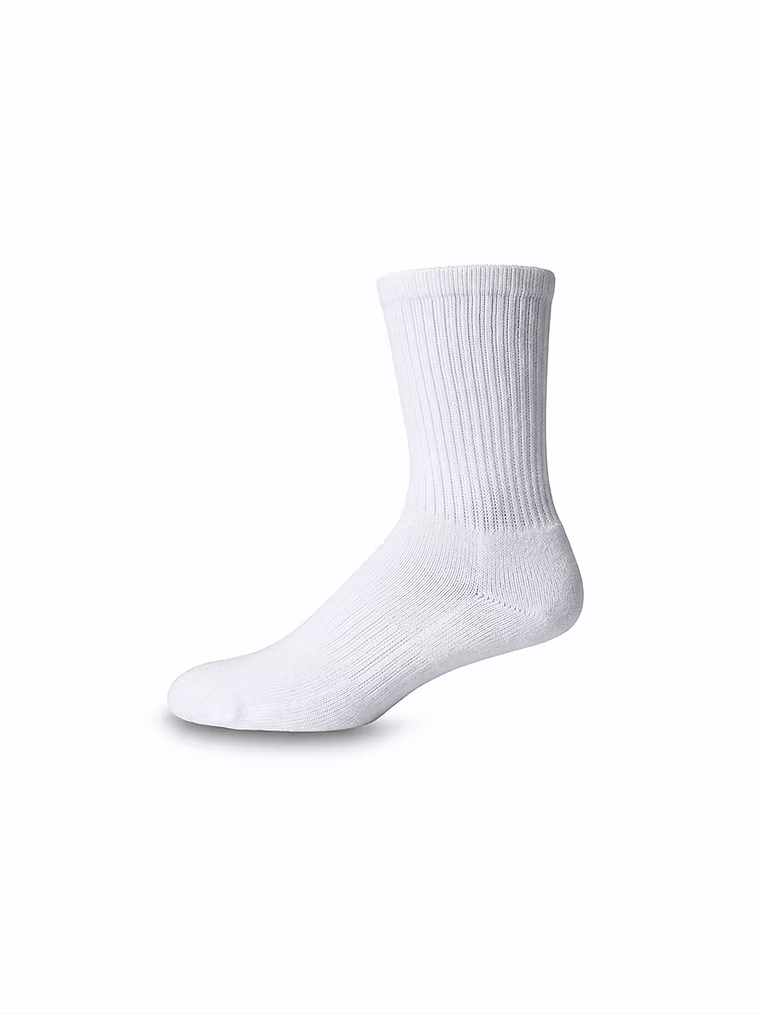 Crew White Comfort Fit Cotton Socks with Terry Padding (Men's)