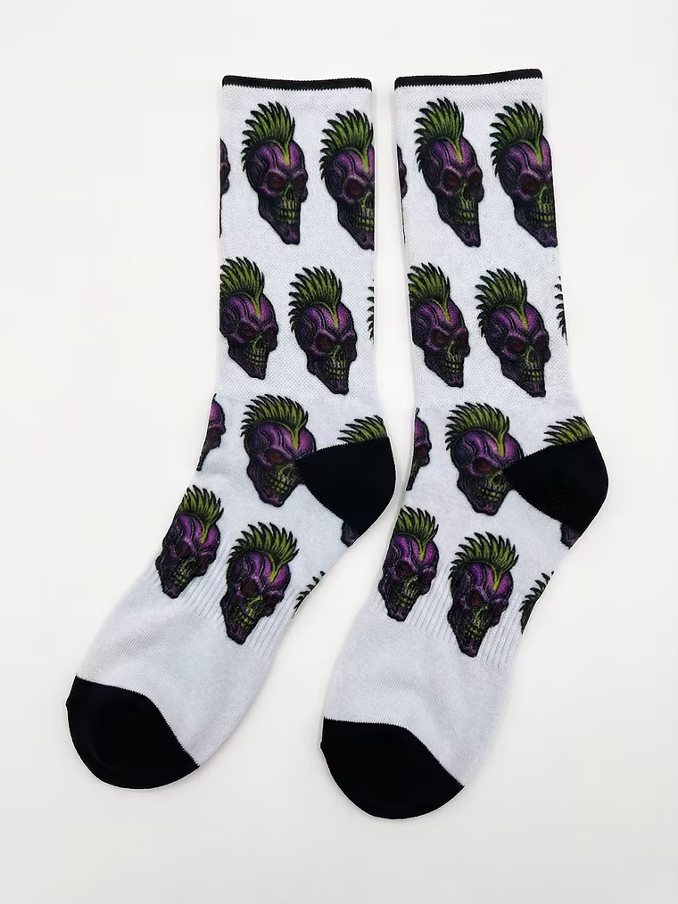 Mohawk skull socks