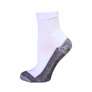 White Premium Cotton Socks with Silver-Infused Bottom (Men's)