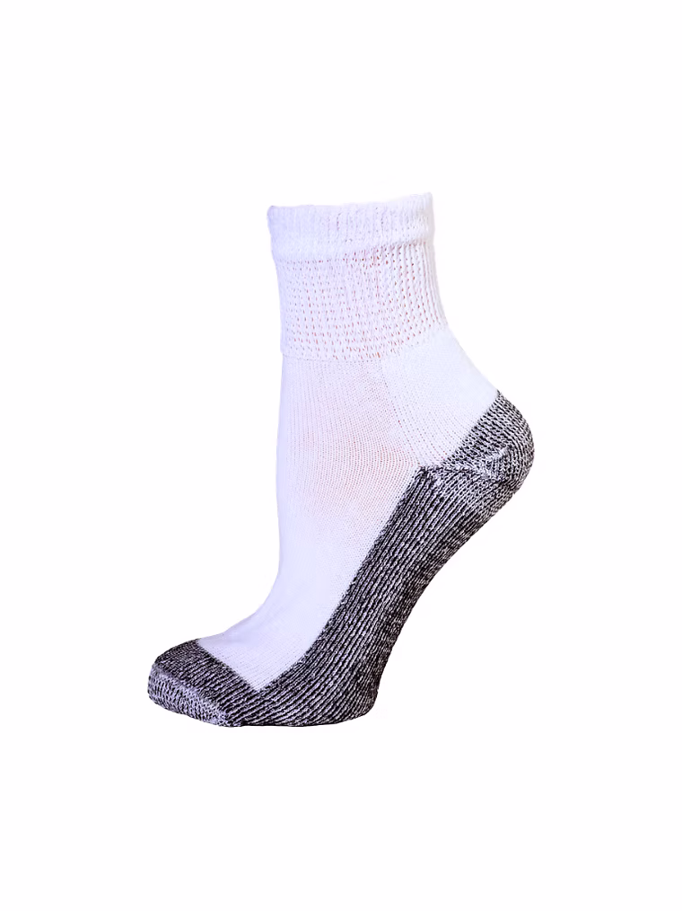 White Premium Cotton Socks with Silver-Infused Bottom (Men's)