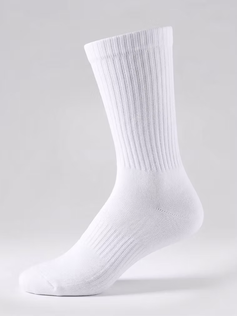 The Black Essential Sock White Crew (Men's)