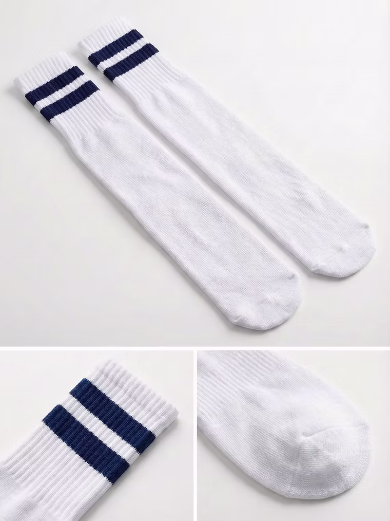 Blue Retro Tube Socks 24 inch (Women's)
